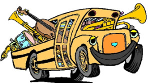 School Bus full of instruments